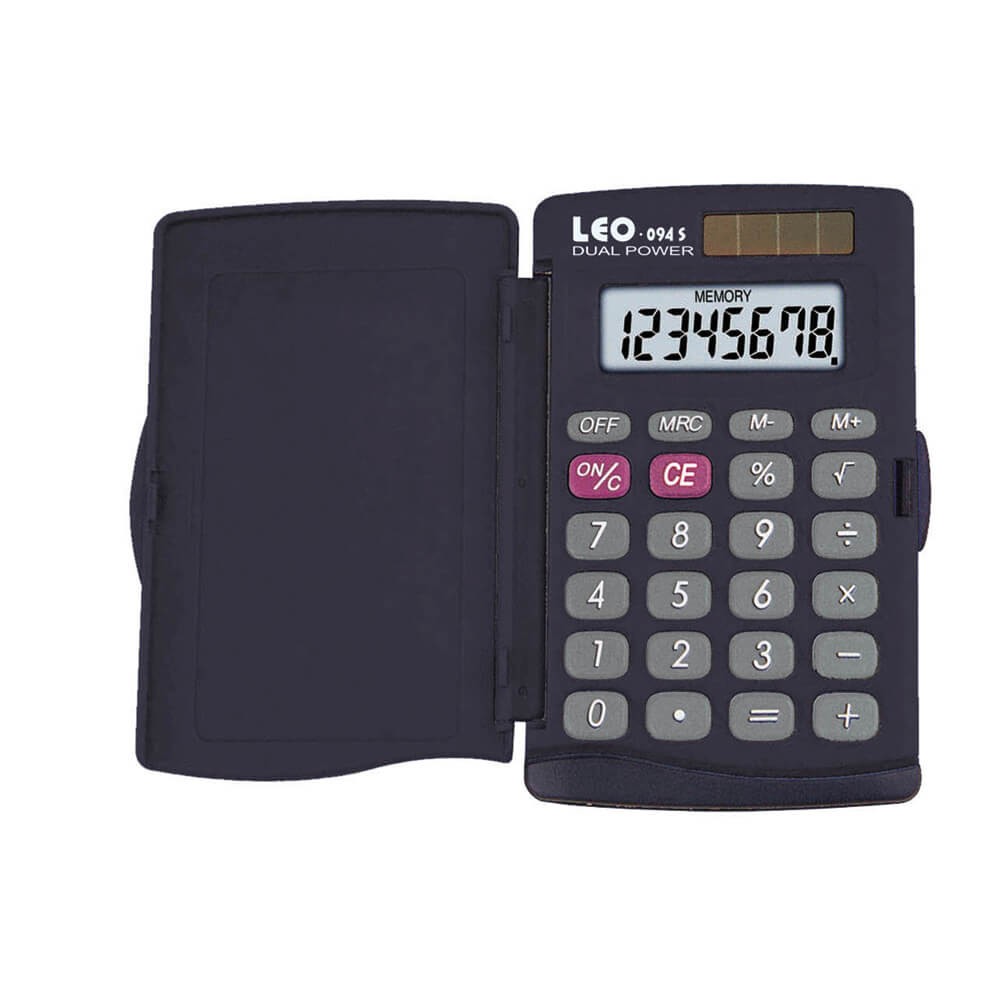 Taschenrechner, 8-stelliges LC-Display mit Schutzabdeckung [LEO]