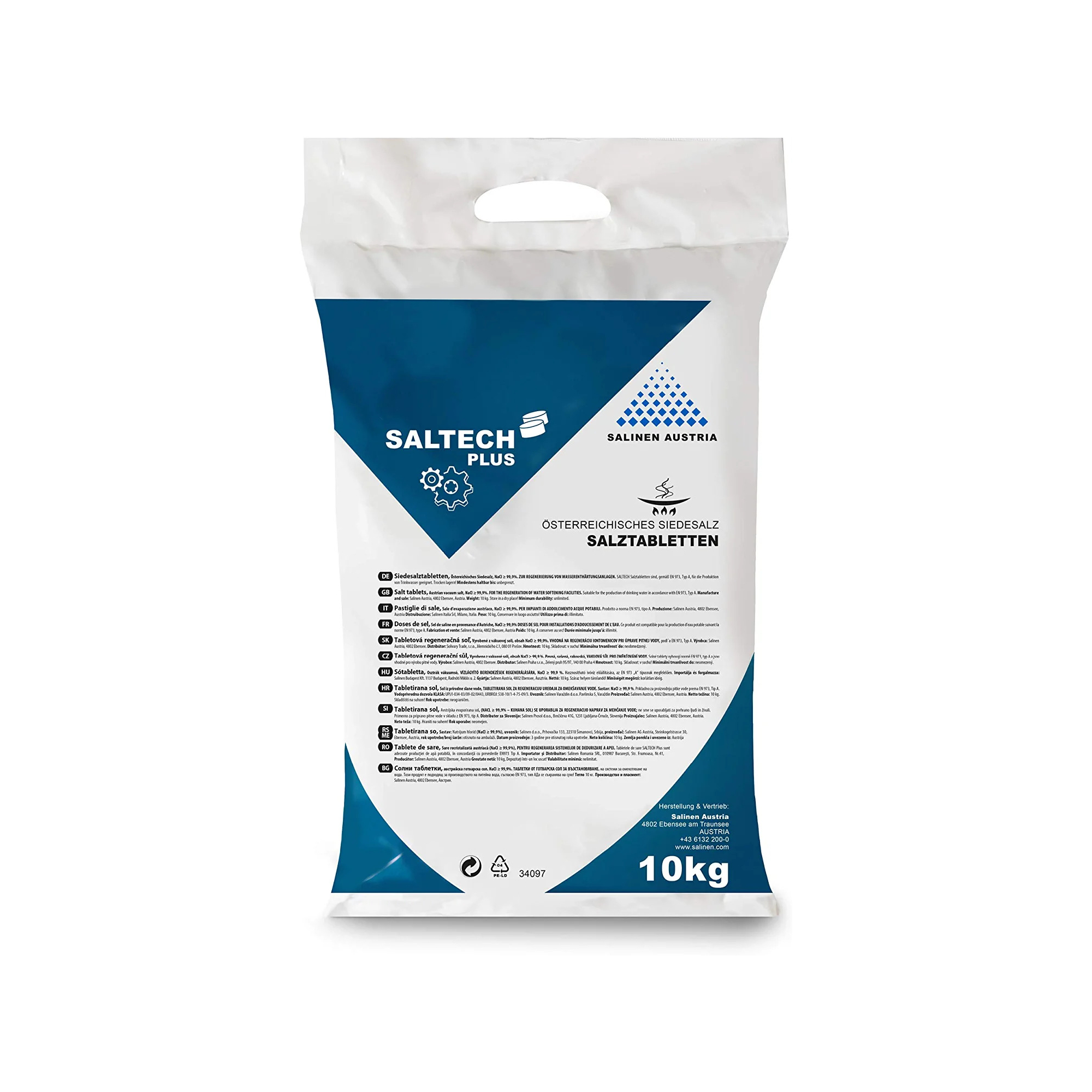 Siede-Salztabletten 10 kg Sack, Regeneriersalz zur Wasserenthärtung [SALTECH] PLUS