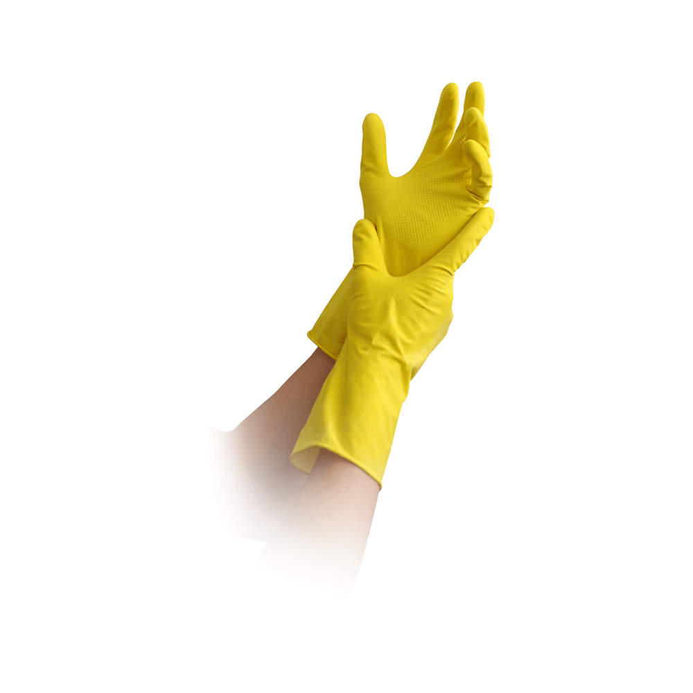 Mehrweghandschuh aus Naturlatex, Gelb, 1 Paar [MAIMED] Größe: XL