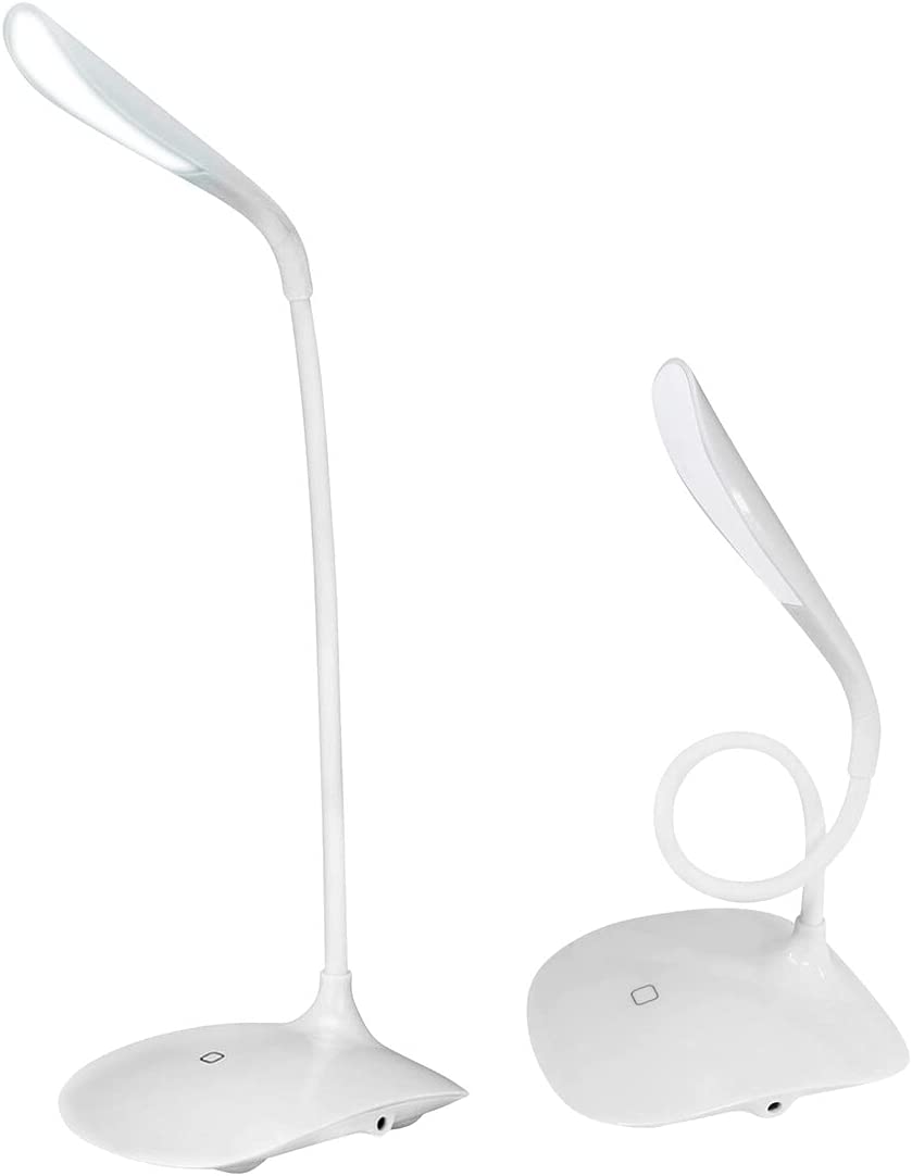 LED Schreibtischlampe, USB oder Batteriebetrieb, Dimmbar, flexibeler Hals [EAXUS] ohne Netzadapter