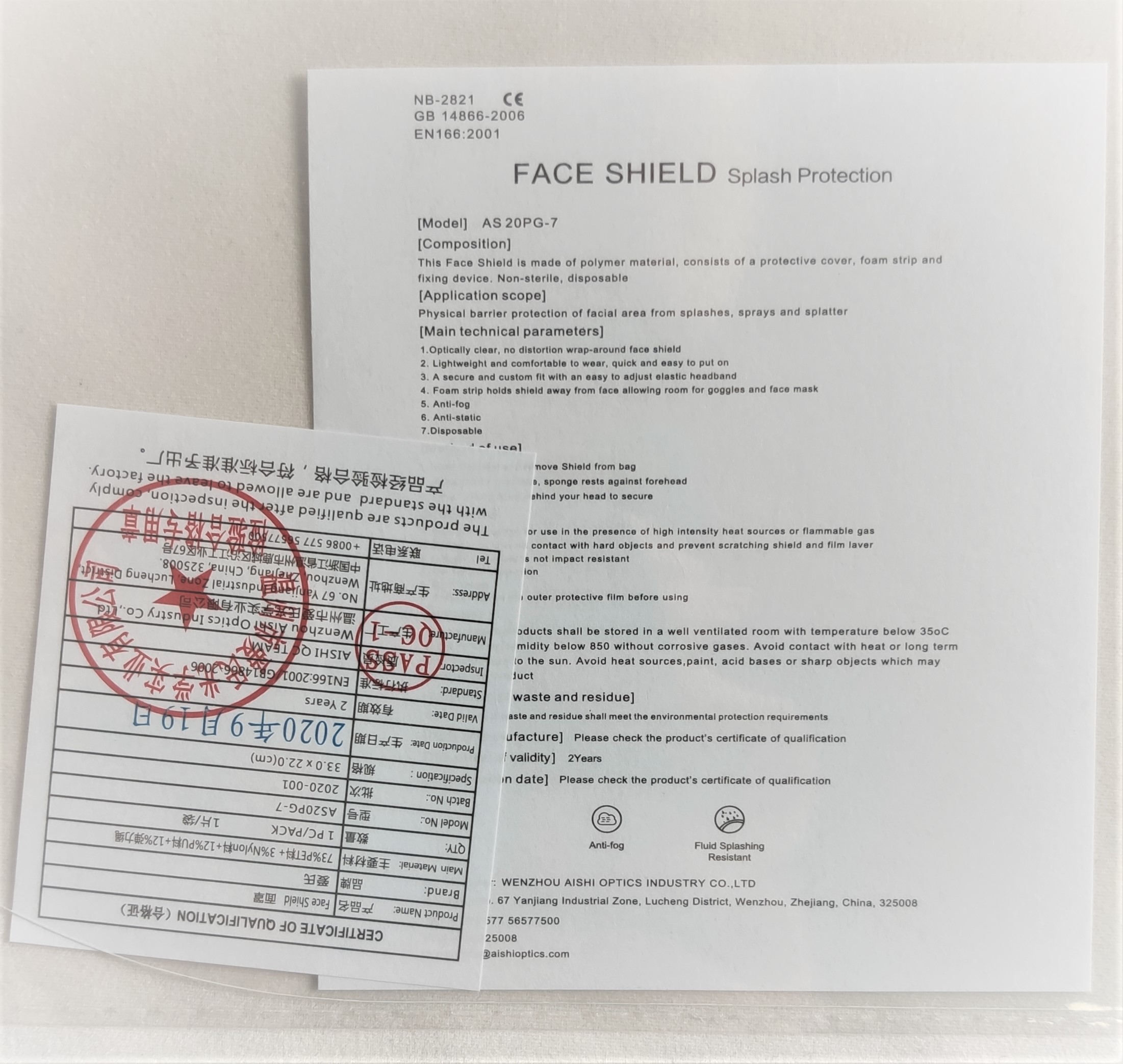 Visiere / Face Shield CE2821