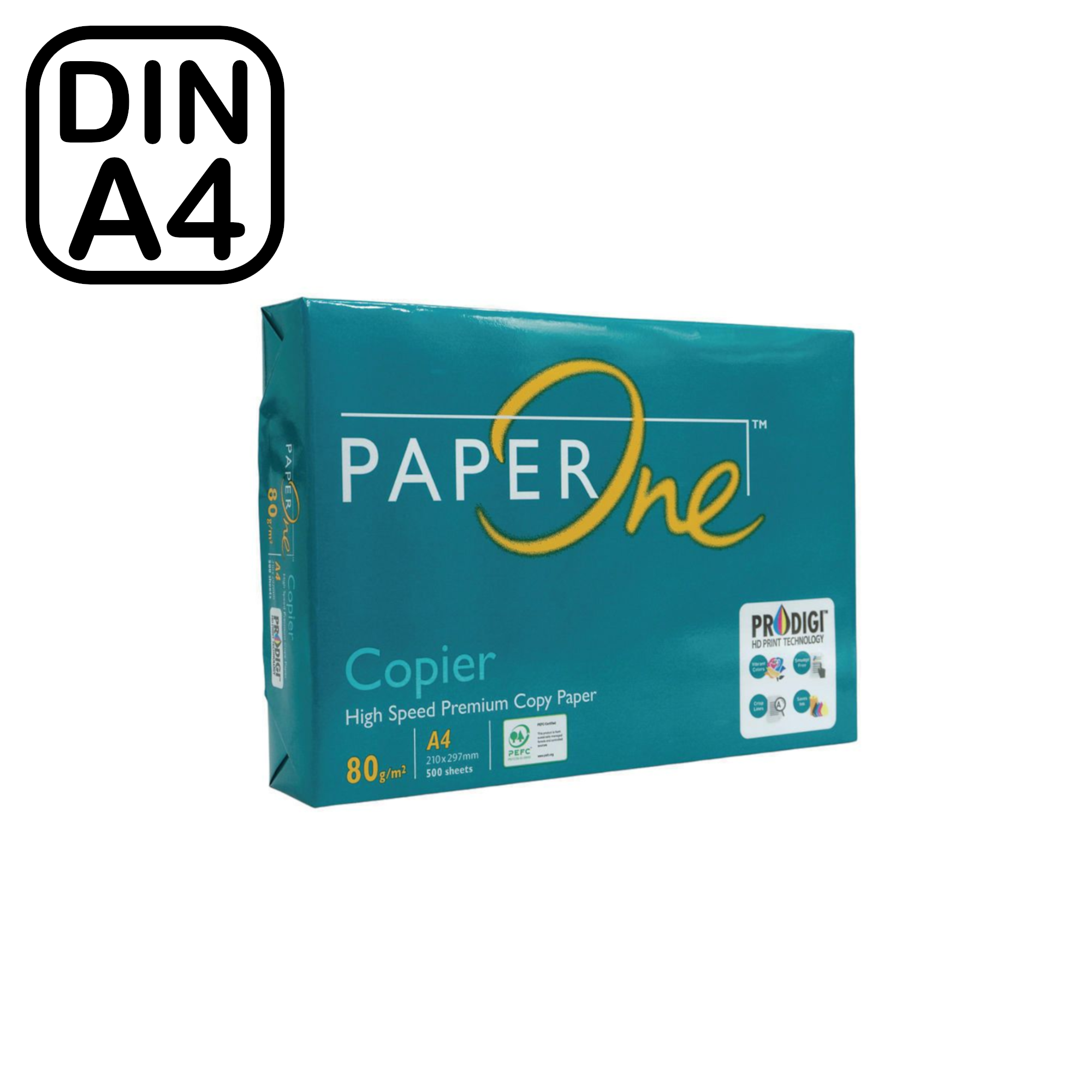 Büropapier/Kopierpapier, DIN A4, 80 g/m², Weiß, 500 Blatt Pack [PAPER ONE]