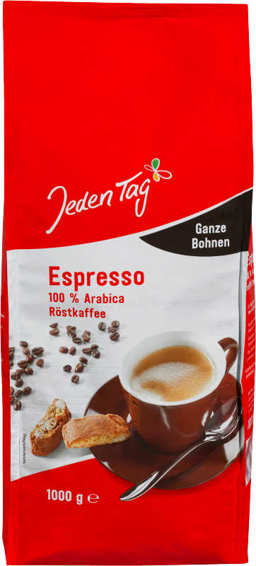 Espresso, Ganze Bohnen, 100% Arabica, 1 kg [JEDEN TAG]