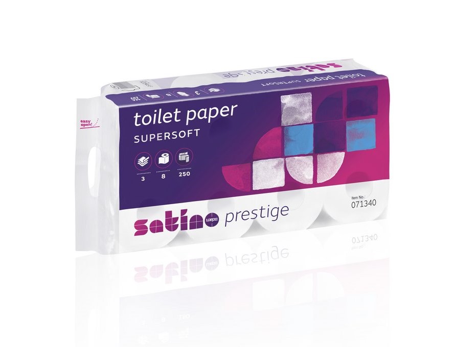 [WEPA] Toilettenpapier Kleinrollen Satino Prestige, 8x250 Blatt, 3-lagig